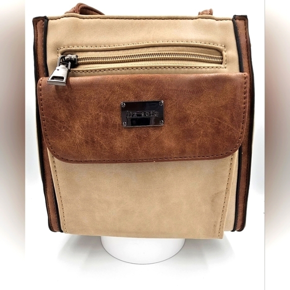 LIZ SOTO Brown/Taupe convertible bag backpack - Picture 1 of 15